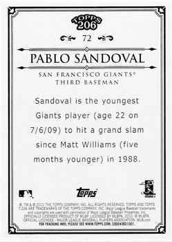 2010 Topps 206 #72 Pablo Sandoval Back