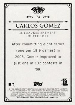 2010 Topps 206 #74 Carlos Gomez Back