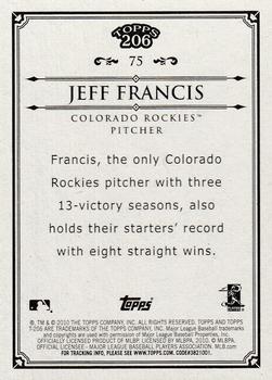 2010 Topps 206 #75 Jeff Francis Back