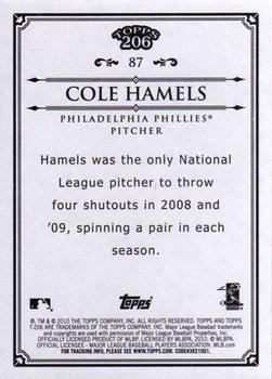 2010 Topps 206 #87 Cole Hamels Back