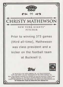 2010 Topps 206 #99 Christy Mathewson Back