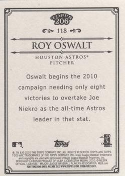 2010 Topps 206 #118 Roy Oswalt Back