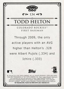 2010 Topps 206 #134 Todd Helton Back