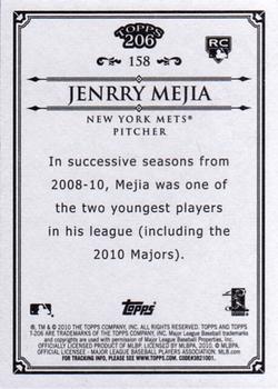 2010 Topps 206 #158 Jenrry Mejia Back