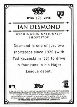2010 Topps 206 #171 Ian Desmond Back