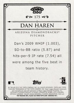 2010 Topps 206 #175 Dan Haren Back