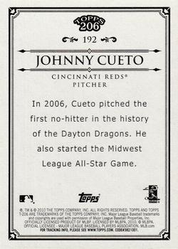 2010 Topps 206 #192 Johnny Cueto Back