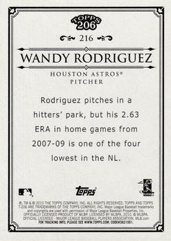 2010 Topps 206 #216 Wandy Rodriguez Back