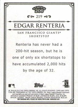 2010 Topps 206 #219 Edgar Renteria Back