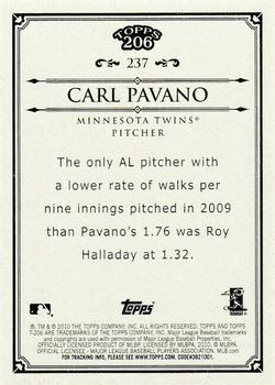 2010 Topps 206 #237 Carl Pavano Back