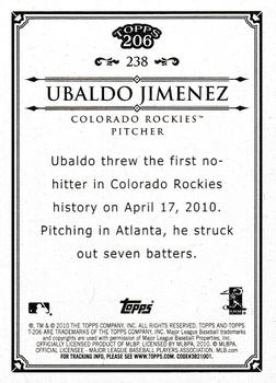 2010 Topps 206 #238 Ubaldo Jimenez Back