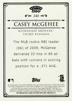 2010 Topps 206 #240 Casey McGehee Back