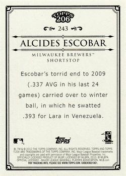 2010 Topps 206 #243 Alcides Escobar Back