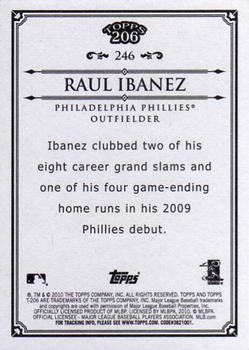 2010 Topps 206 #246 Raul Ibanez Back