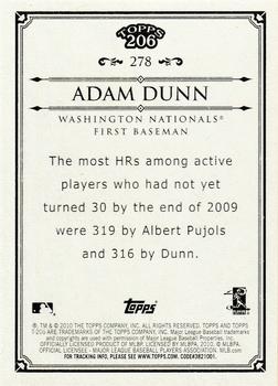 2010 Topps 206 #278 Adam Dunn Back