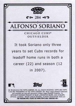 2010 Topps 206 #284 Alfonso Soriano Back