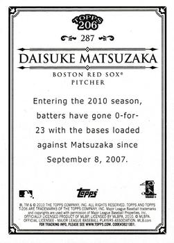 2010 Topps 206 #287 Daisuke Matsuzaka Back