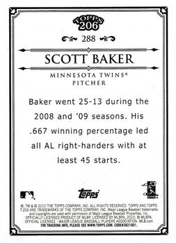 2010 Topps 206 #288 Scott Baker Back