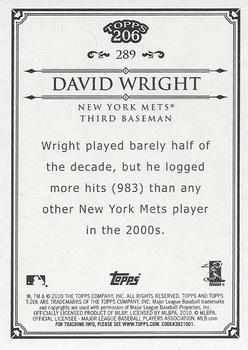 2010 Topps 206 #289 David Wright Back