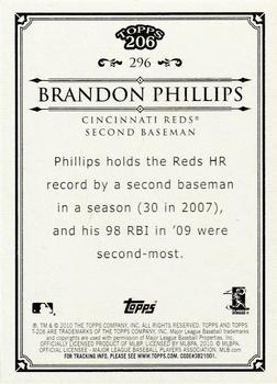 2010 Topps 206 #296 Brandon Phillips Back