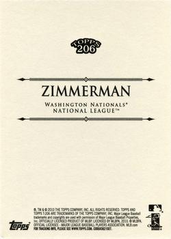 2010 Topps 206 #317 Ryan Zimmerman Back