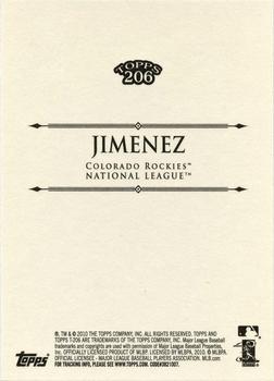 2010 Topps 206 #322 Ubaldo Jimenez Back