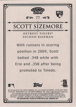 2010 Topps 206 #77 Scott Sizemore Back