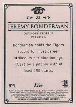 2010 Topps 206 #88 Jeremy Bonderman Back