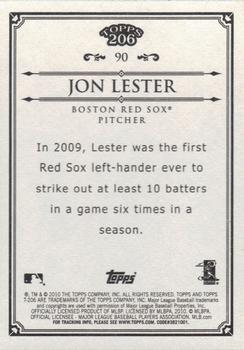 2010 Topps 206 #90 Jon Lester Back