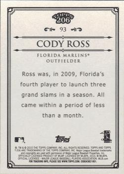 2010 Topps 206 #93 Cody Ross Back