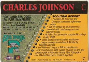 1994 Action Packed Minors #7 Charles Johnson Back