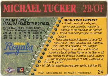 1994 Action Packed Minors #24 Michael Tucker Back