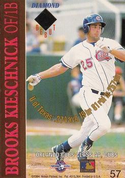 1994 Action Packed Minors #57 Brooks Kieschnick Back