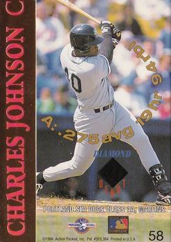 1994 Action Packed Minors #58 Charles Johnson Back