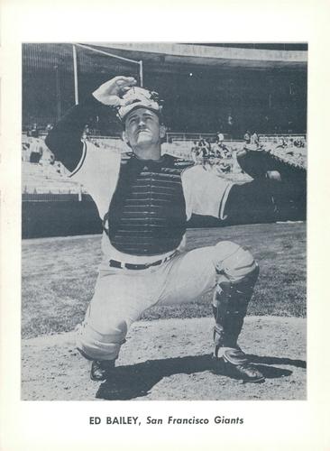 1962 Jay Publishing San Francisco Giants 5x7 Photos (Font Variation) #NNO Ed Bailey Front