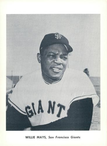 1962 Jay Publishing San Francisco Giants 5x7 Photos (Font Variation) #NNO Willie Mays Front