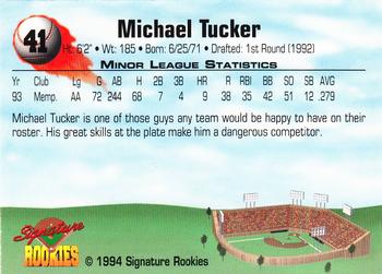 1994 Signature Rookies #41 Michael Tucker Back