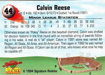 1994 Signature Rookies #44 Calvin Reese Back