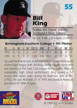1994 Signature Rookies Draft Picks #55 Bill King Back
