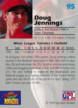 1994 Signature Rookies Draft Picks #95 Doug Jennings Back