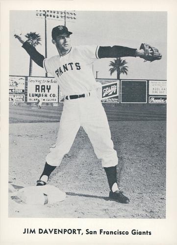 1959 Jay Publishing San Francisco Giants #NNO Jim Davenport Front