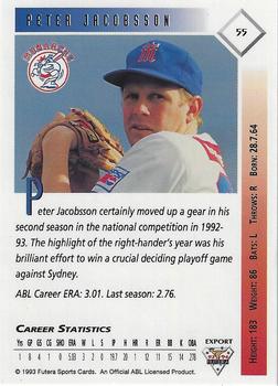 1993-94 Futera Australian Baseball Export Series #55 Peter Jacobson Back
