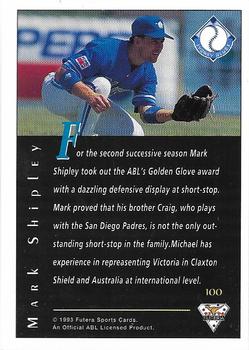 1993-94 Futera Australian Baseball Export Series #100 Mark Shipley Back