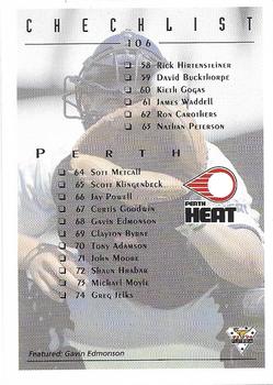 1993-94 Futera Australian Baseball Export Series #106 Ramon Guerrero / Gavin Edmonson Back