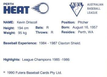 1989-90 Futera Perth Heat #NNO Kevin Driscoll Back