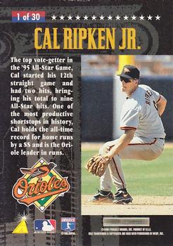 1996 Pinnacle FanFest #1 Cal Ripken Jr. Back
