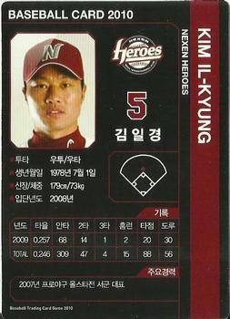 2010 Korean Baseball Organization Trading Card Game #AN004 Il-Kyung Kim Back