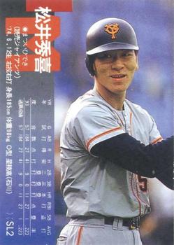 1994 BBM - Sluggers #SL2 Hideki Matsui Back