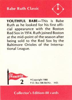 1980 Franchise Babe Ruth #2 Babe Ruth Back
