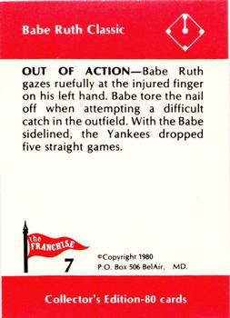 1980 Franchise Babe Ruth #7 Babe Ruth Back